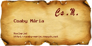 Csaby Mária névjegykártya